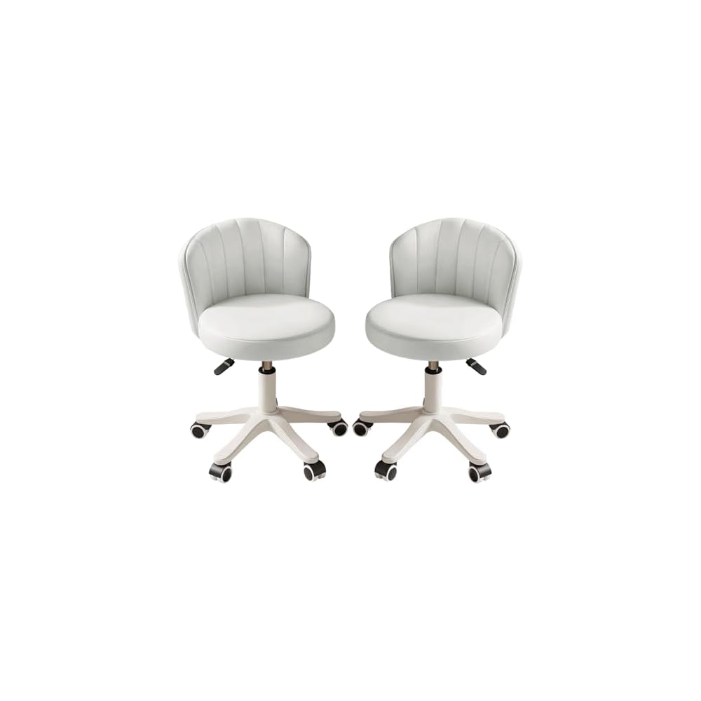 Small Home Office Desk Chair, Armless Comfy Vanity Chair, Black 2 PCS