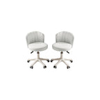 Small Home Office Desk Chair, Armless Comfy Vanity Chair, Black 2 PCS