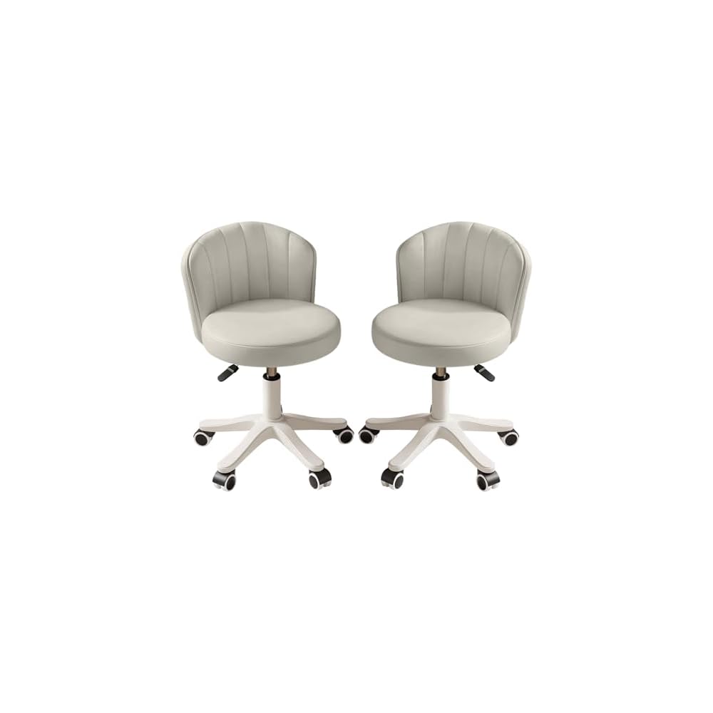 Small Home Office Desk Chair, Armless Comfy Vanity Chair, Black 2 PCS