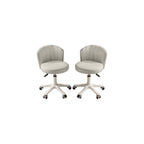 Small Home Office Desk Chair, Armless Comfy Vanity Chair, Black 2 PCS