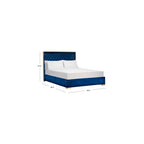 SAFAVIEH Couture Collection Chester Navy Tufted Velvet Queen Size Bed