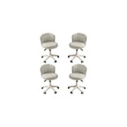 Small Home Office Desk Chair, Armless Comfy Vanity Chair, Black 2 PCS