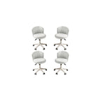 Small Home Office Desk Chair, Armless Comfy Vanity Chair, Black 2 PCS