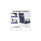 Okeysen Office Desk Chair, Ergonomic Leather Modern Conference Room Chairs, Executive Ribbed Height Adjustable Swivel Rolling Chair for Home Office Set of 12. (Blue)