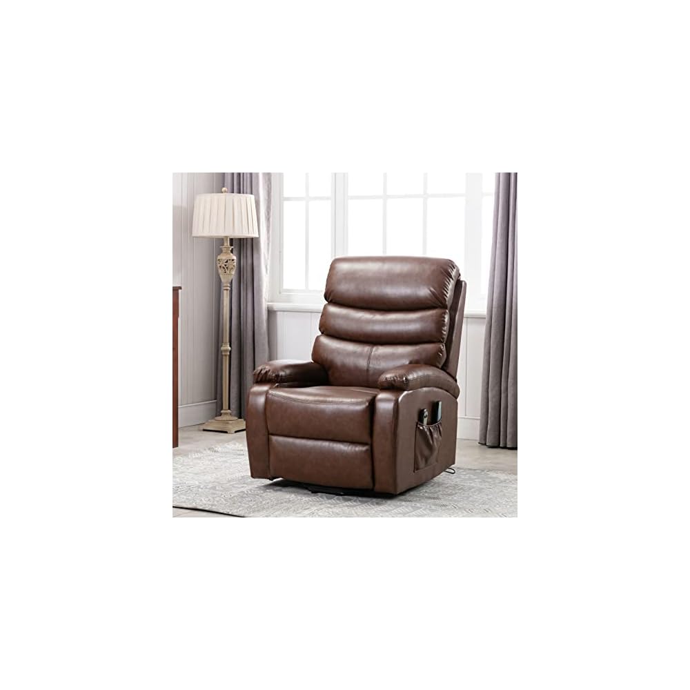 Living Room Chairs Electric Power Lift Recliner Chair Massage Lumbar Heating Sofa w/Pocket Footrest