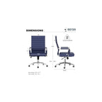 Okeysen Office Desk Chair, Ergonomic Leather Modern Conference Room Chairs, Executive Ribbed Height Adjustable Swivel Rolling Chair for Home Office Set of 12. (Blue)