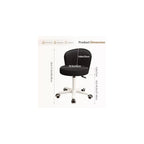 Small Home Office Desk Chair, Armless Comfy Vanity Chair, Black 2 PCS