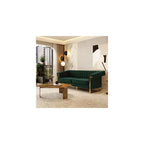 Mid-Century Modern Green Velvet Sofa with Gold Metal Legs, 83.86" Luxury Chesterfield Comfy Couches for Living Room (Velvet, Green)