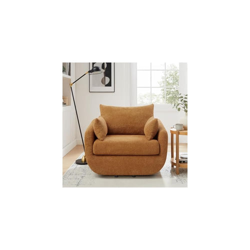 360° Swivel Accent Armchair, 39.3" Oversized, Curry