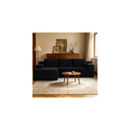 L Shaped Cloud Boneless Sectional Sofa, Corduroy Modular Sectional Couches for Living Room, Memory Foam Compressed Sofa with Chaise Lounge, Black, Left Facing Chaise