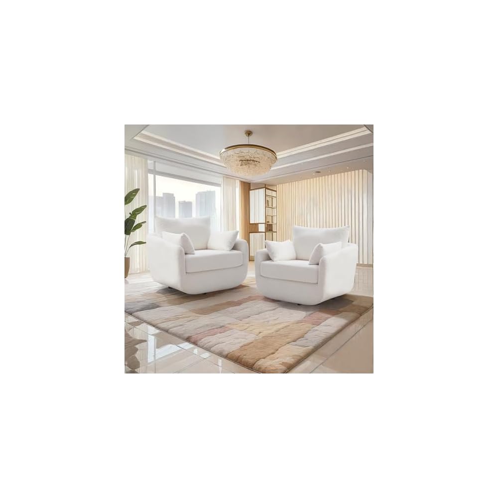 360° Swivel Accent Armchair, 39.3" Oversized, Curry