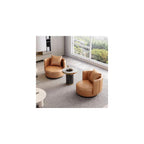 Lounge Chair Luxury Nordic Style Leather Single Sofa Mid-Century Armchair Backrest High-Density Sponge Modern Swivel Accent Sofa for Hotel Club Sales Office Living Room Balcony Meetings(Rotatable)